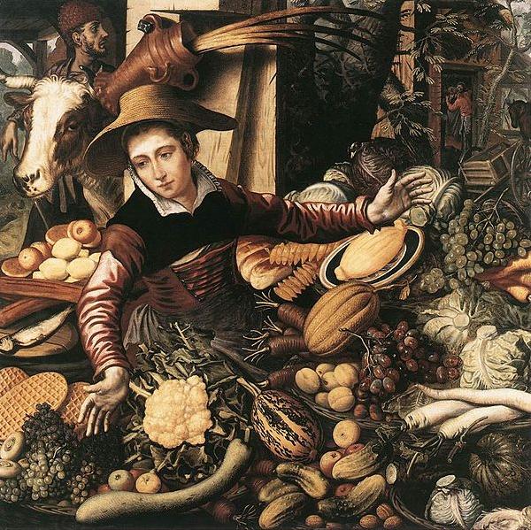 Pieter Aertsen Market Woman with Vegetable Stall China oil painting art